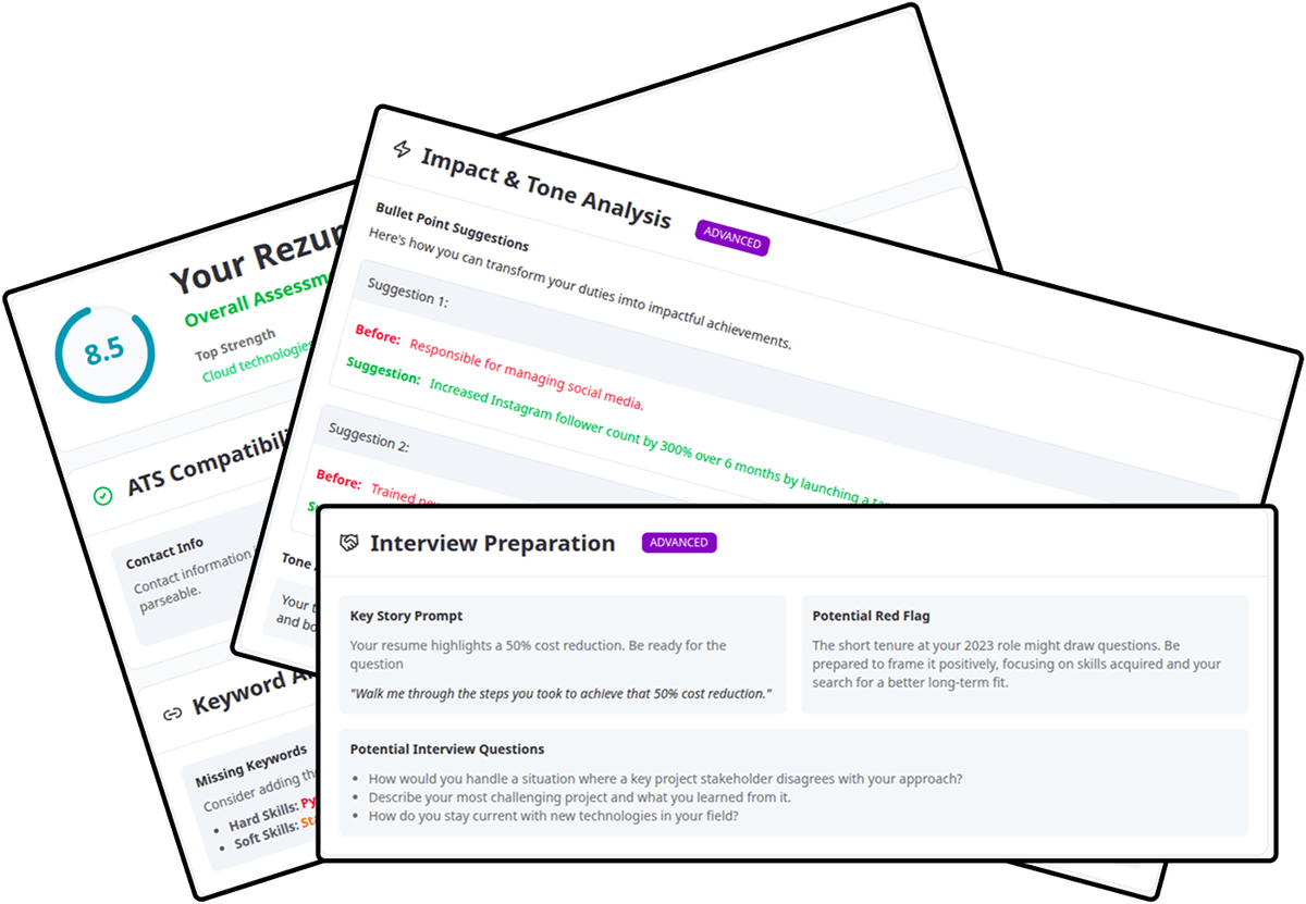 Scan report Resume analysis illustration